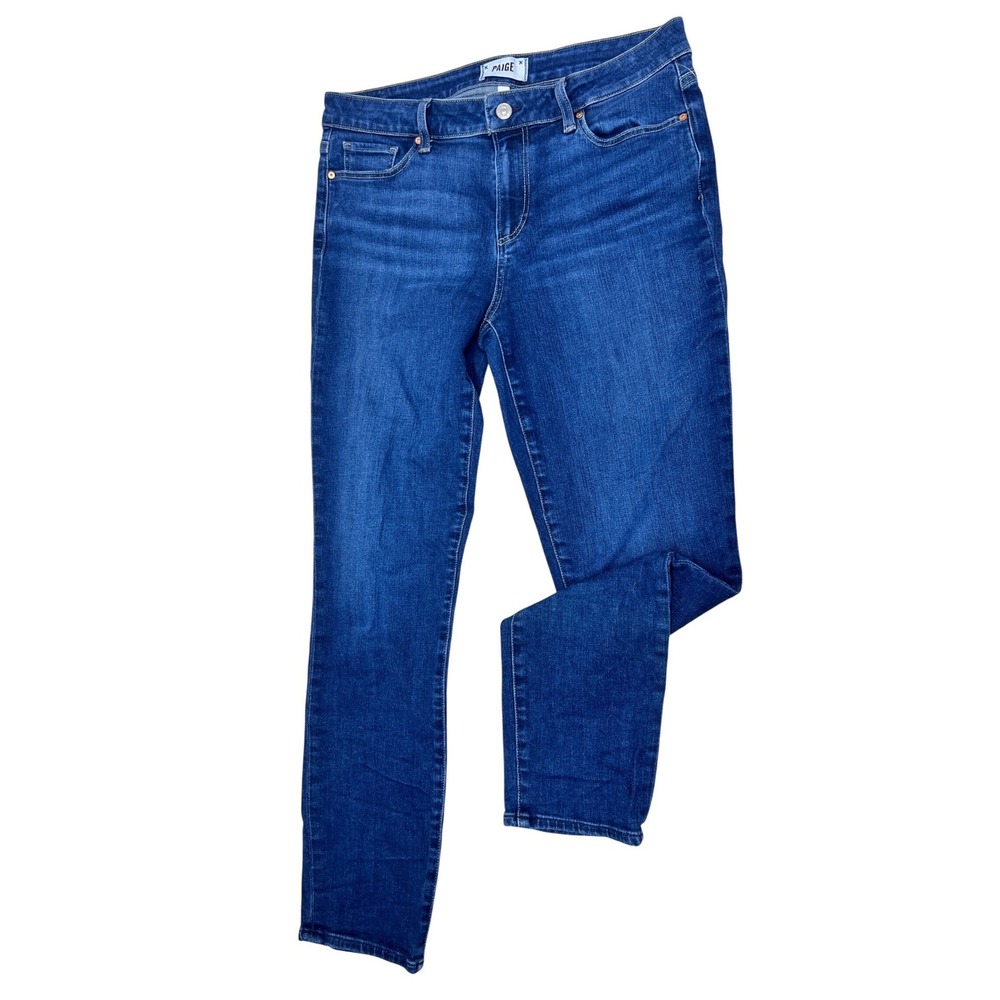 Paige Skyline Ankle Peg‎ Jeans Women 31 Blue Excellent Medium Wash Denim Slim